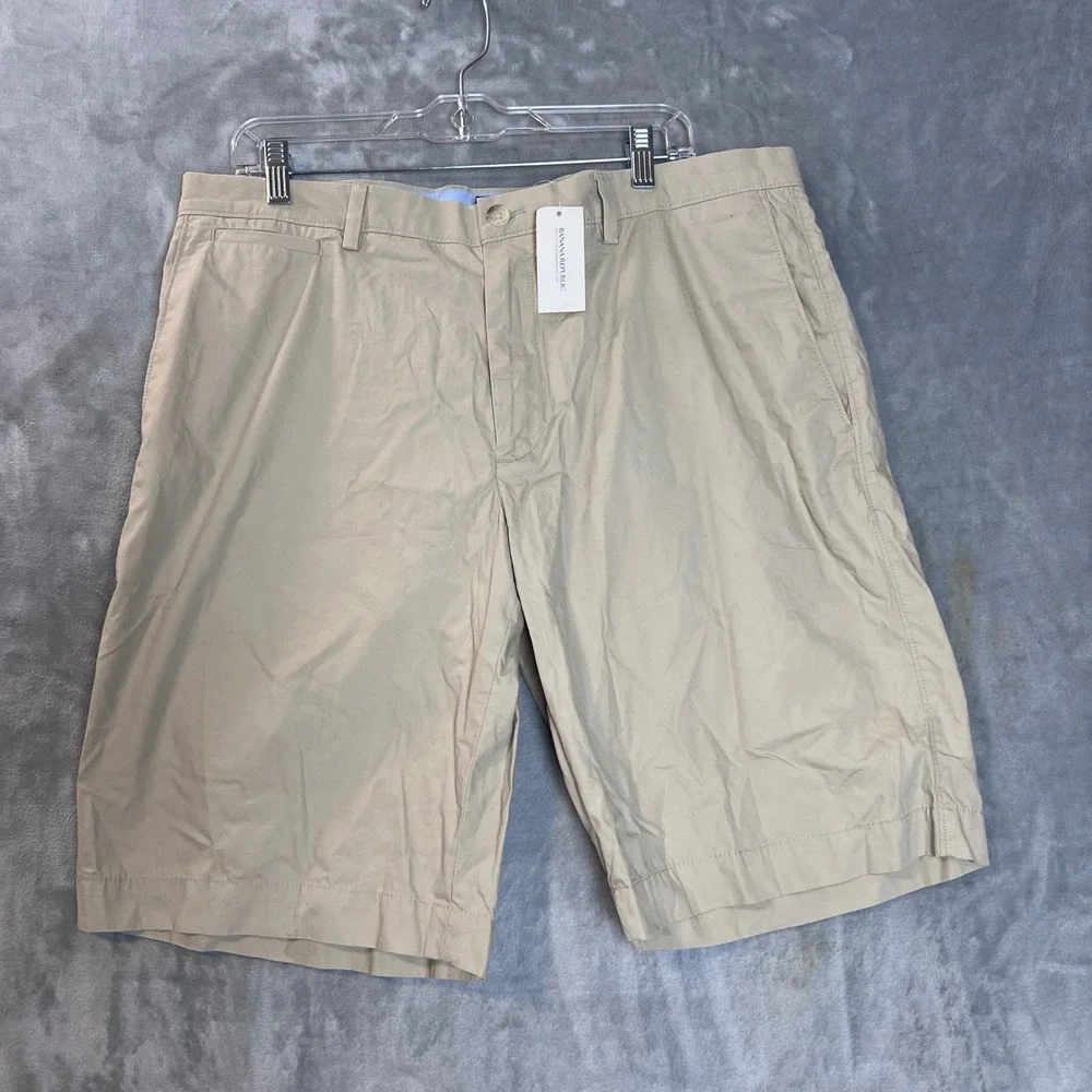 Banana Republic Aiden Slim Fit Chino Shorts Mens 36 Khaki Tan 100% Cotton NWT